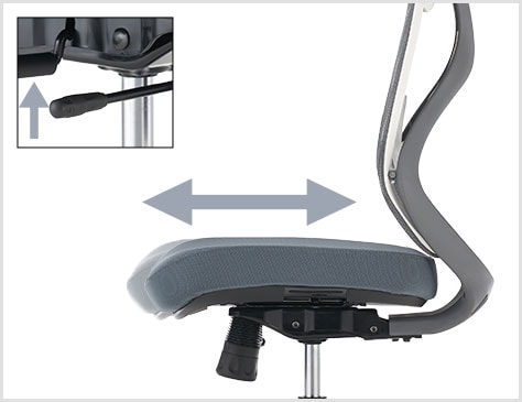 座面の位置調節ができるスライド機能