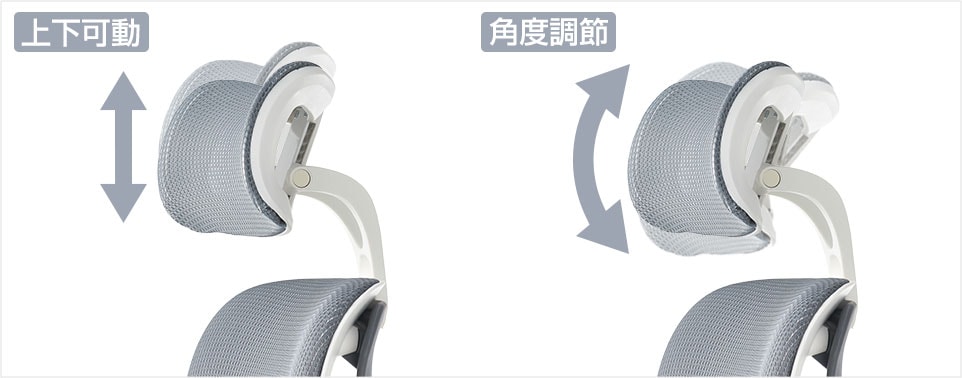 上下&角度調節で頭にぴったりフィットするヘッドレスト