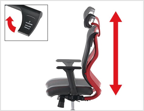 レバーでラクラク上下昇降