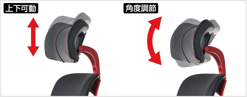 上下&角度調節で頭にぴったりフィットするヘッドレスト