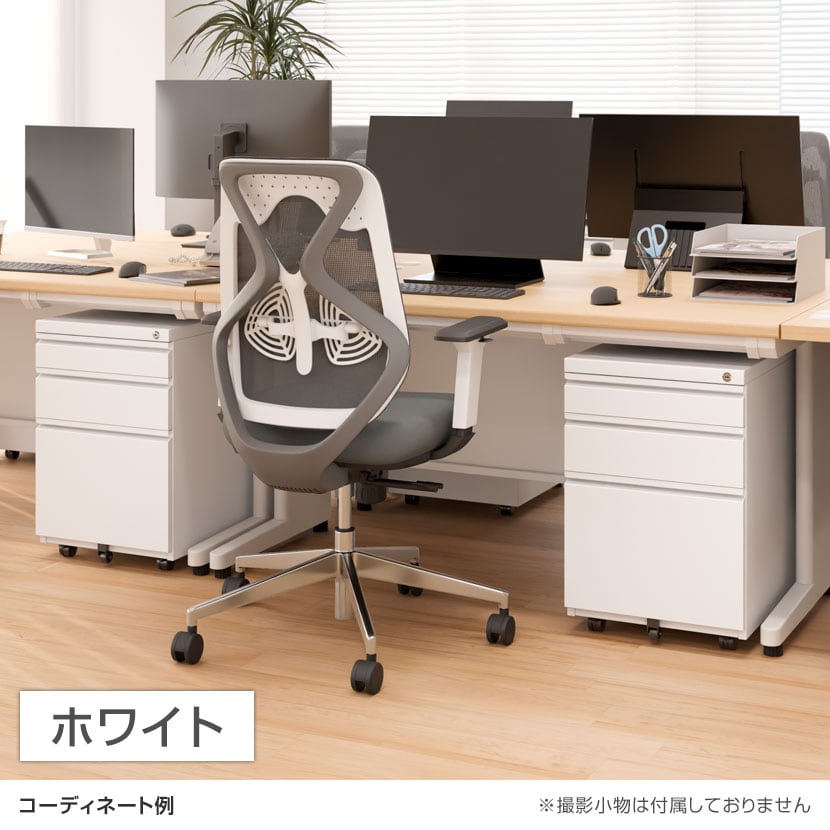 【美品】イノウエ オフィスデスク 三段ワゴン 鍵付き デスクワゴン 木製 3段 鍵付き サイドワゴン RFPCA（商品番号：68