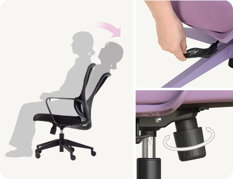 背・座一体型ロッキングでリラックス