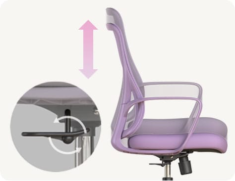 レバーでカンタン座面高さ調節