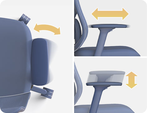 自分好みに調節できる3D可動肘