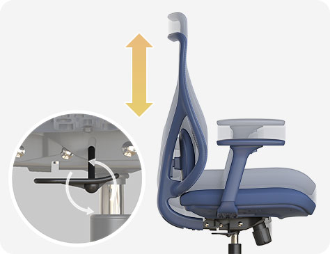 レバーでカンタン座面高さ調節