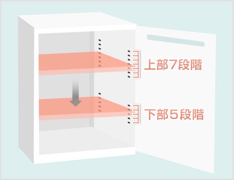 スペースを自由に活用できる可動棚