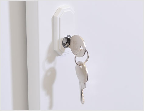 セキュリティを高める鍵付き