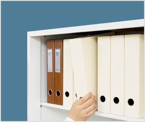 物が取り出しやすいオープン書庫