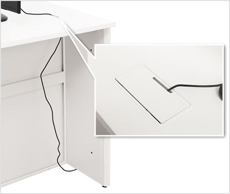 コードを隠す配線ホール付き