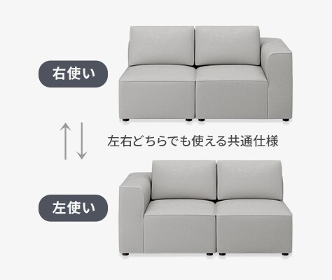 左右対応のコーナーソファで多彩なレイアウト