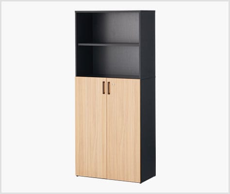多機能　収納キャビネット　シェルフ　書庫　戸棚　ラック 1年保証 書庫 棚 キャビネット 鍵付き 収納ラック 2段