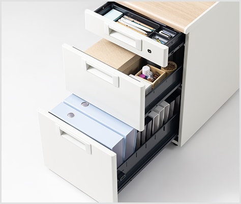 サイズ別で整理できる3段タイプ