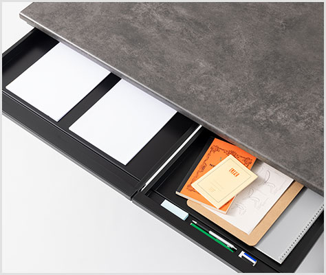 A4・A3にも対応。薄型の引き出し付き