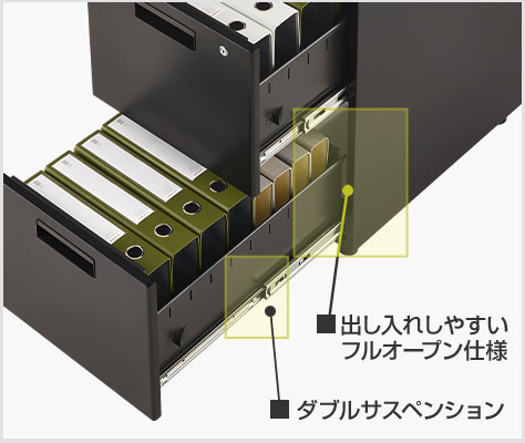 奥まで手が届きやすいA4ファイル収納