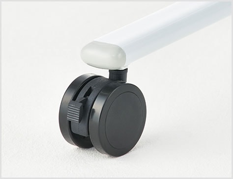 移動も固定もできるストッパー付きキャスター