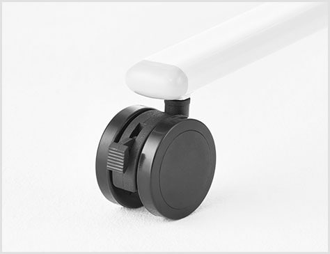 移動も固定もできるストッパー付きキャスター