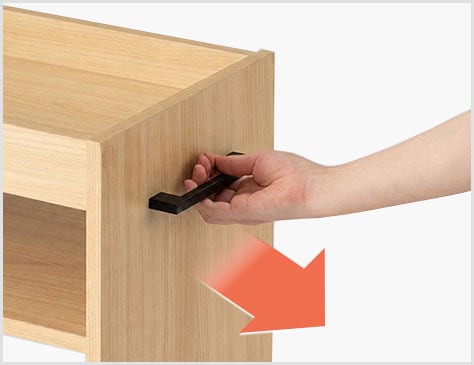 出し入れスムーズな取っ手付き