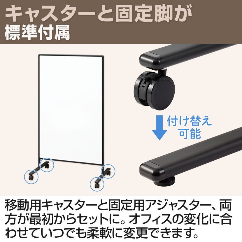 送料無料】 ホワイトボードパーテーション 両面無地 幅930×奥行570×高