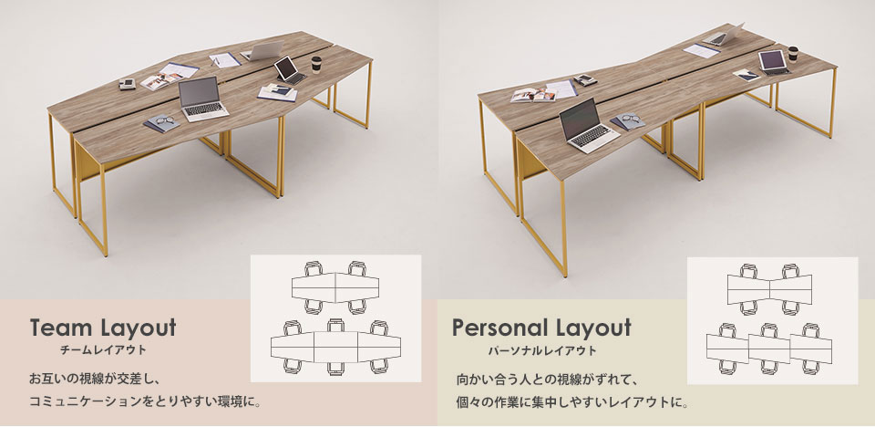 チームワークも、ソロワークもワークスタイルに合わせて視線をコントロール