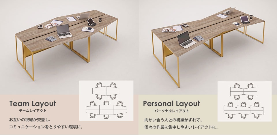 チームワークも、ソロワークもワークスタイルに合わせて視線をコントロール