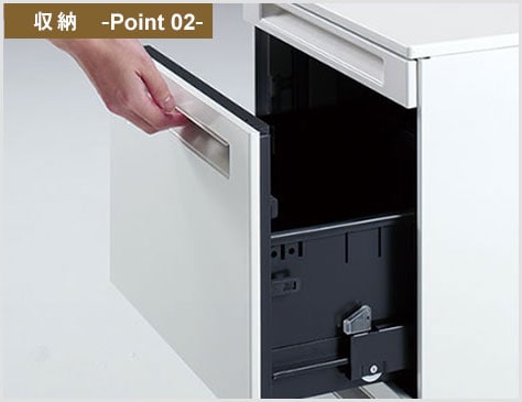 引出しの飛出しを防ぐラッチ機構