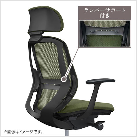 フィット性を高めた背フレーム