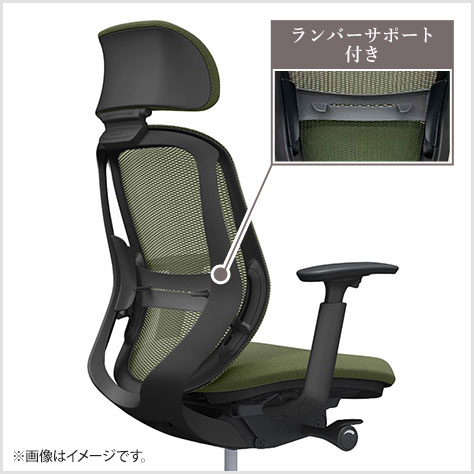 フィット性を高めた背フレーム