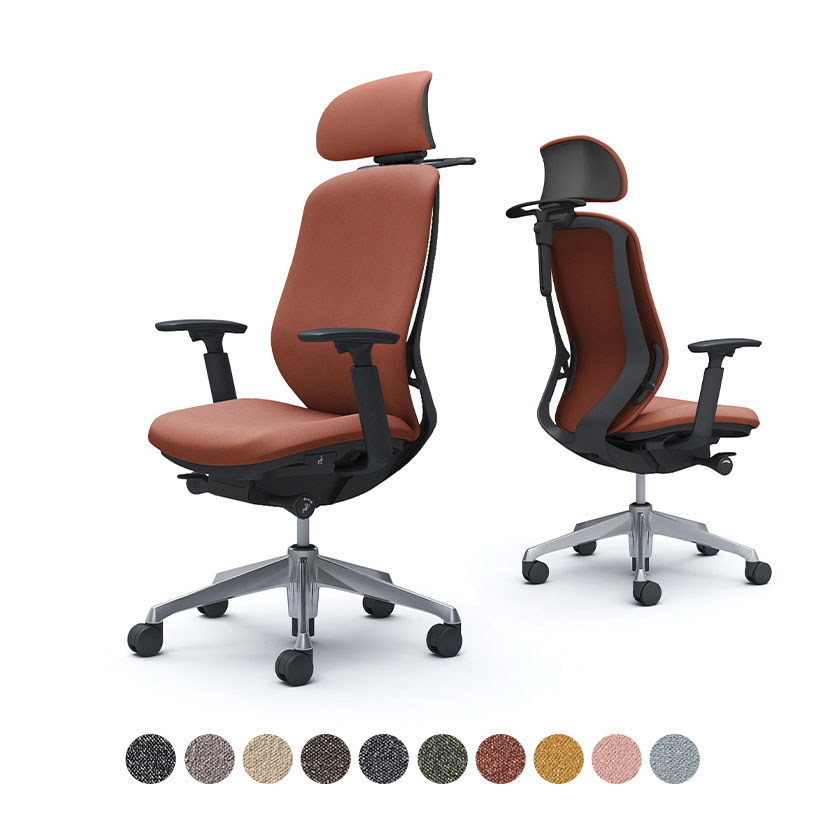 オカムラ シルフィー オフィスチェア エクストラハイバック 可動ヘッドレスト 可動肘 背クッション ブラックボディ アルミ脚 ハンガー付き ウレタンキャスター インターロック sylphy C68HER