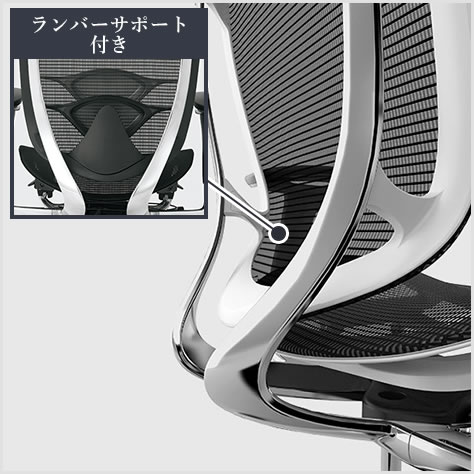 フィット性を高めた背フレーム