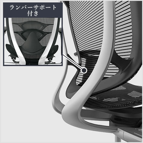 フィット性を高めた背フレーム