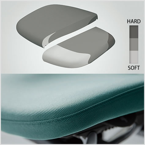 座り心地を高める異硬度クッション