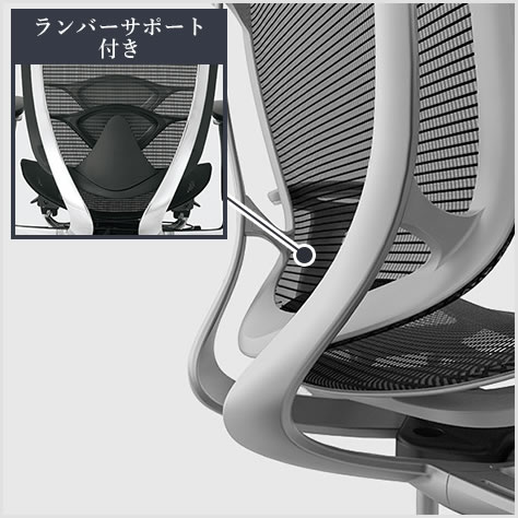 フィット性を高めた背フレーム