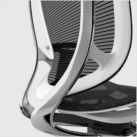 フィット性を高めた背フレーム