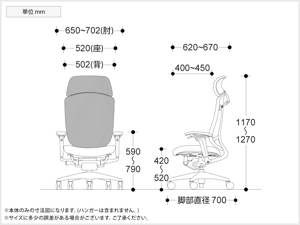 OK-CC88BW-ML 商品サイズ1
