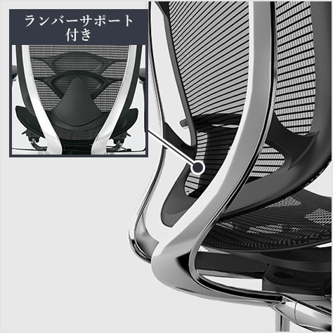 フィット性を高めた背フレーム