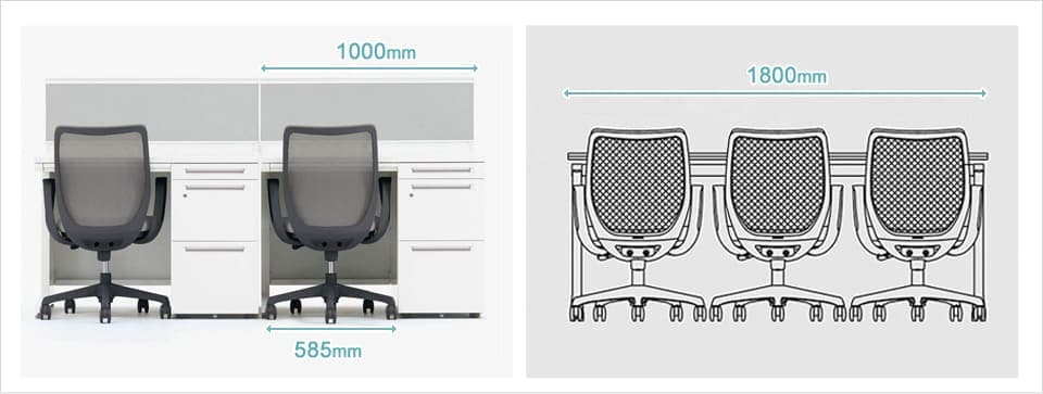 さまざまなオフィス環境に合わせやすいコンパクト設計