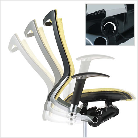 リクライニングの強弱調整