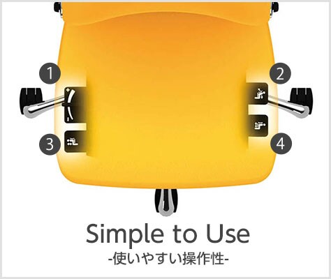 操作レバーを座面の裏側に集約