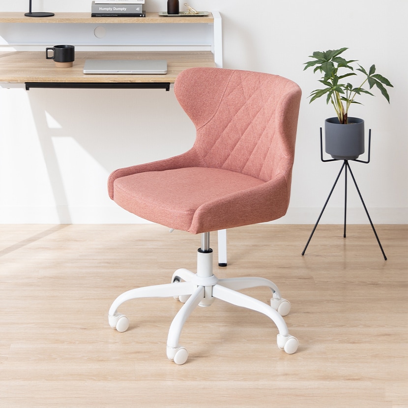 送料無料】 デスクチェア 布張り 椅子 昇降式 キャスター付き