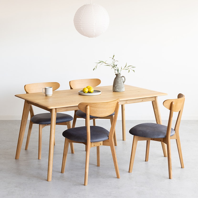 木製ダイニングチェア オーク レザー