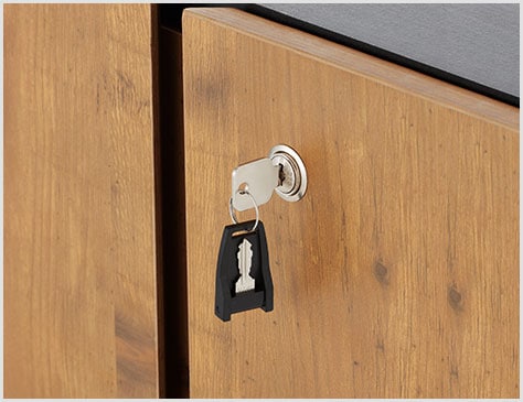 セキュリティを高めるカギ付き