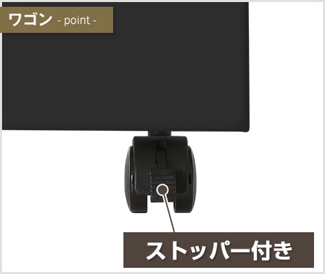 固定もできるストッパー付きキャスター
