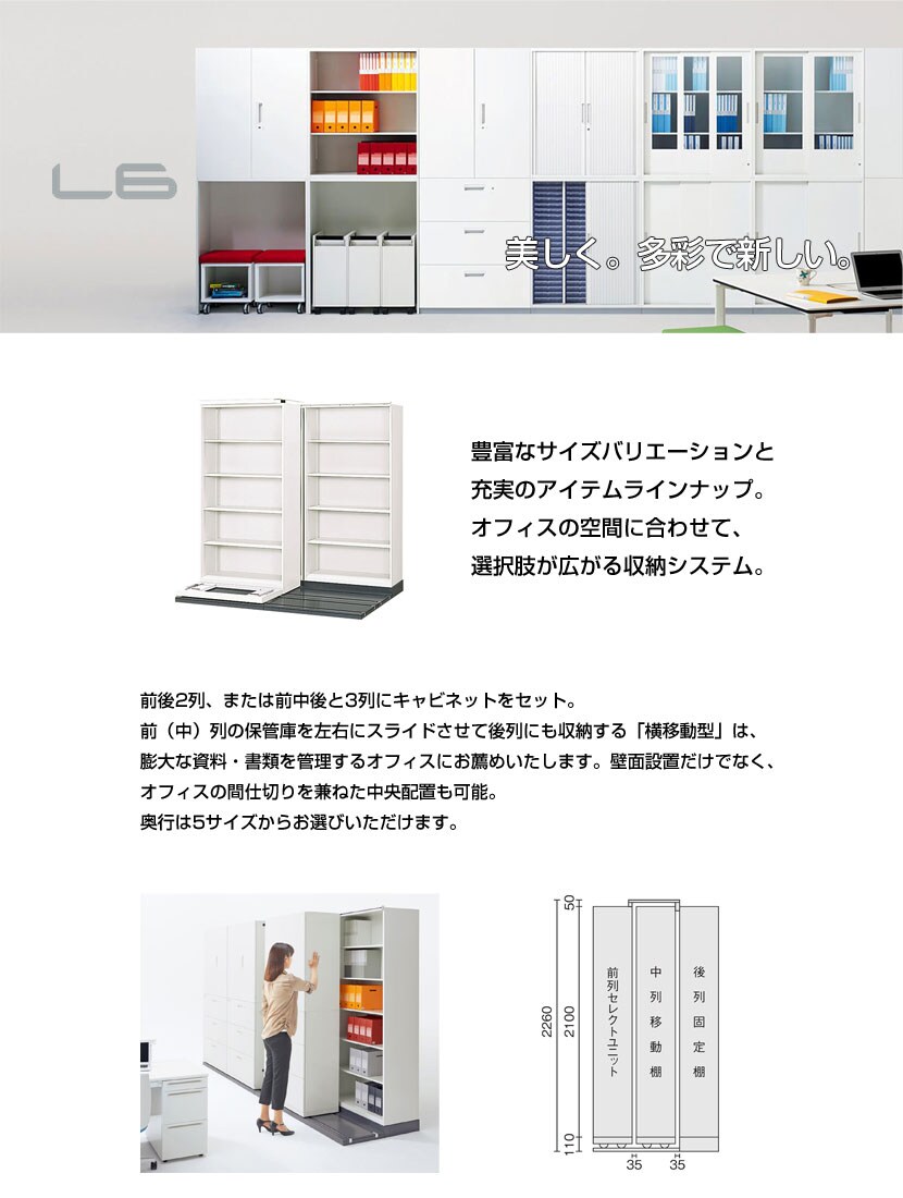 L6-53YM-Z L6-53YM-Z W4 ホワイト 幅915×奥行830×高さ1895mm プラス(PLUS)の通販 | オフィスコム | L6 横移動増列型 人気格安
