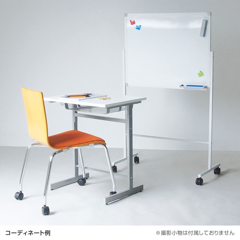 送料無料】 ミニサイズホワイトボード 脚付き キャスター付き 片面