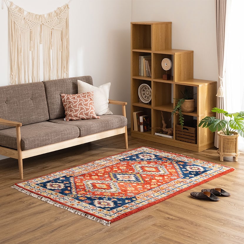 送料無料】 トライバルラグ CRIMSON ラグ カーペット 絨毯 シャギー