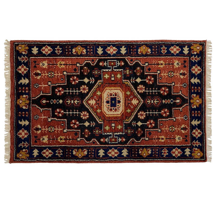 トライバルラグ　約 200×120 cm 送料無料】 トライバルラグ MADRAS ラグ カーペット 絨毯 シャギー