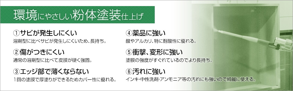 優れた耐久性、環境に配慮した粉体塗装