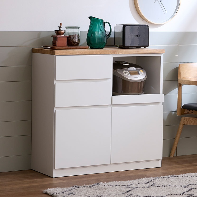 送料無料】 キッチンカウンター 引き出し 収納 作業台 食器棚 レンジ台