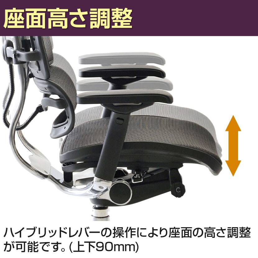 エルゴヒューマン EH-HAM-KMD35 Ergohuman Basicの通販 | オフィスコム ベーシック ハイタイプ ファブリックメッシュブルー 大得価格安