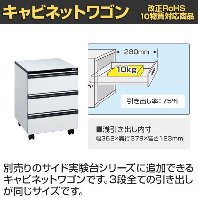 送料無料】 サカエ 木製キャビネットワゴン 幅450×奥行450×高さ580mm